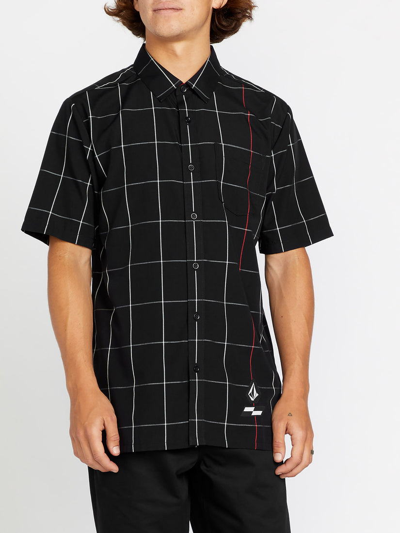 SCHROFF X VOLCOM PLAID SS (A0422401_BLK) [F]