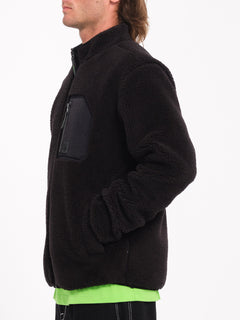 Muzzer Fuzzar Zip Sherpa Sweatshirt - Black