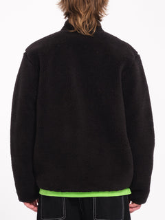 Muzzer Fuzzar Zip Sherpa Sweatshirt - Black