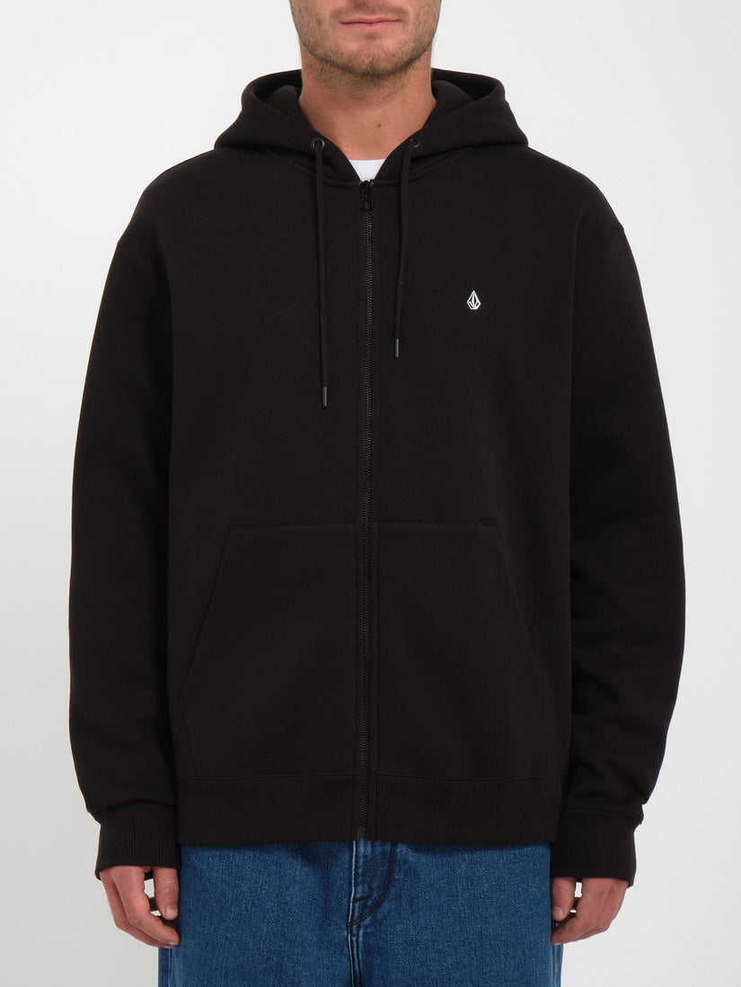 Single Stone Zip Hoodie - Black