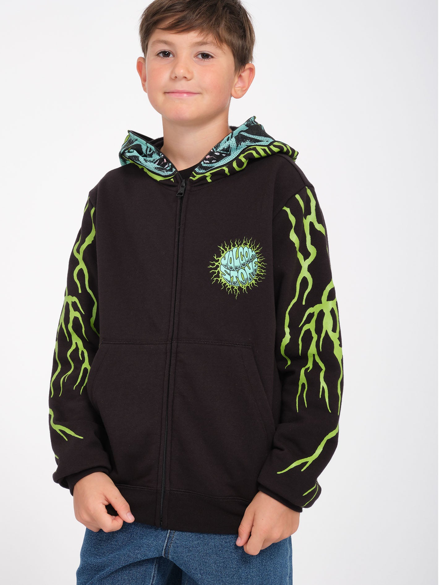 Alien Full Zip Hoodie Black KIDS Volcom Europe