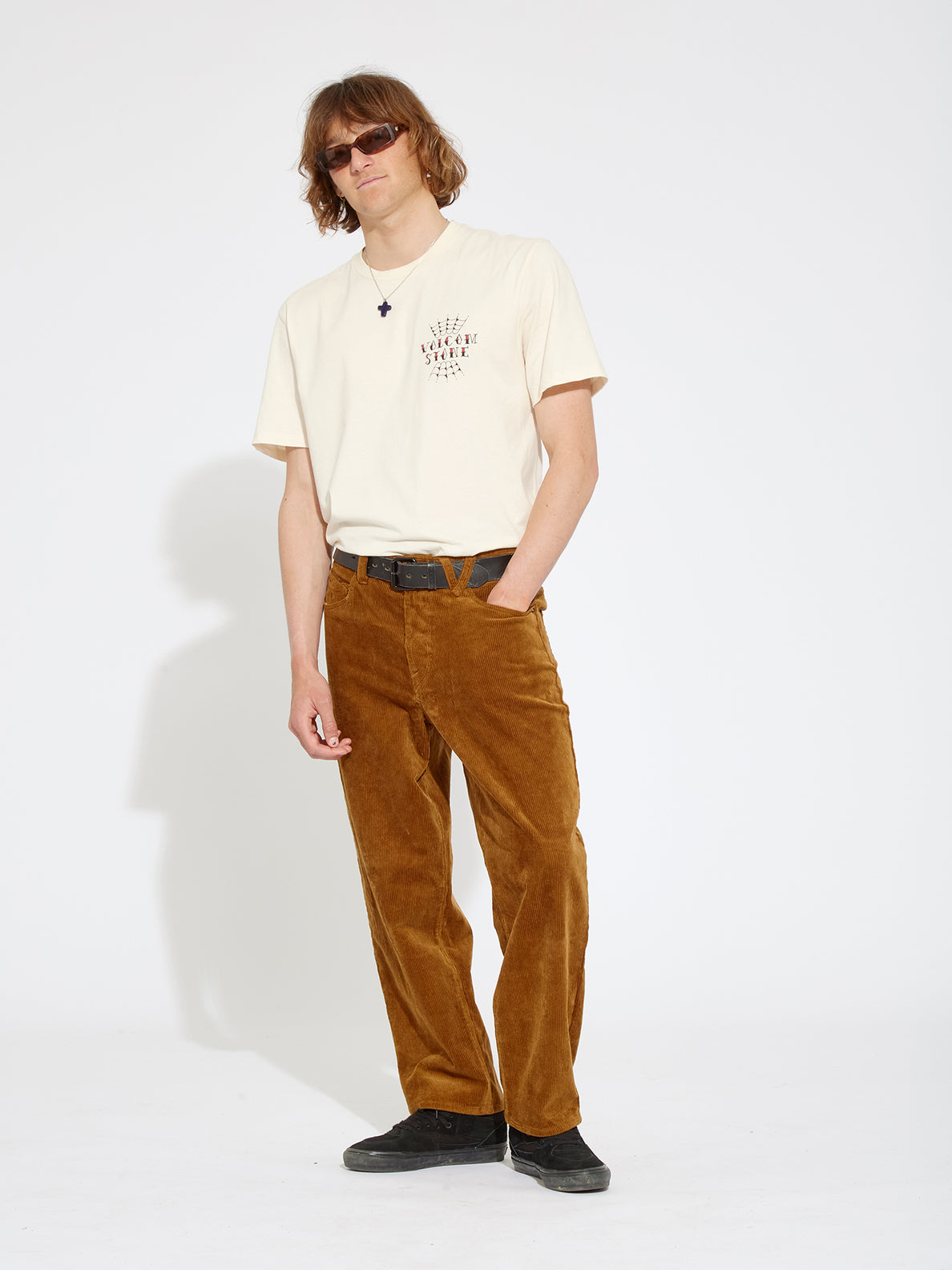 2022 Corduroy Trousers All Season Women Solid Button Fly Pocket