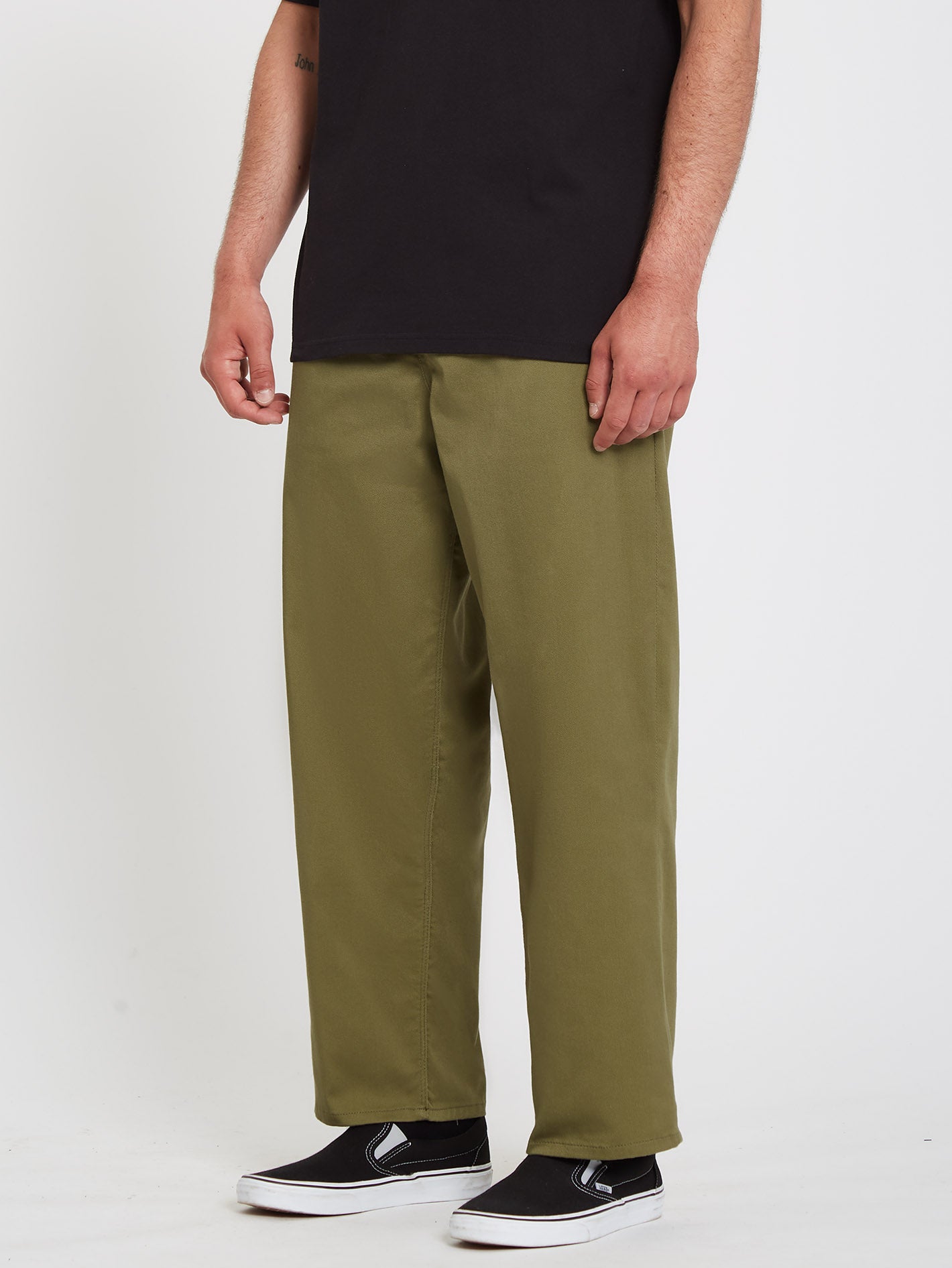 Outer Spaced Solid Elasticated waist Trousers - MARTINI OLIVE