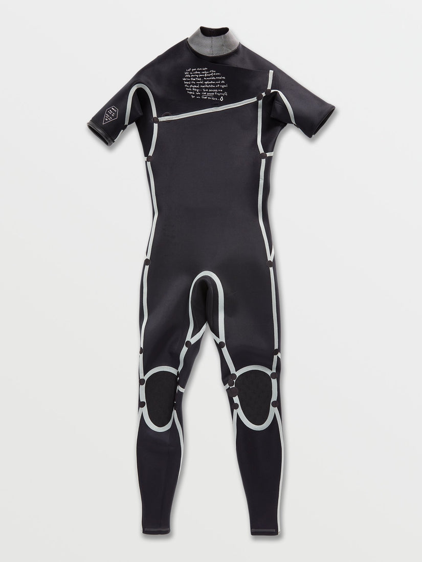 Modulator 2/2 mm Short Sleeve Chest Zip Spring Wetsuit - Black