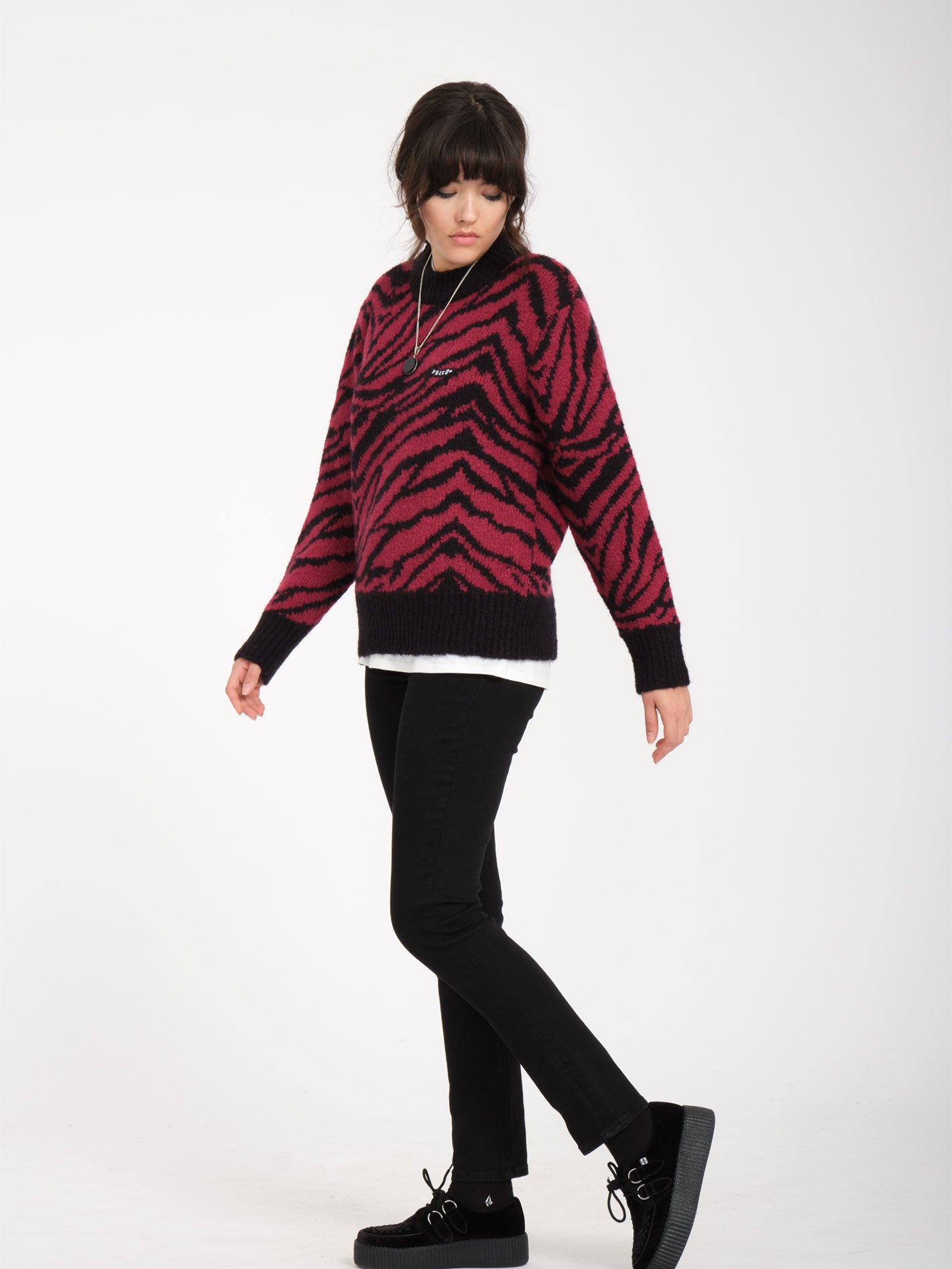 Zebra Sweater - WINE - Women - Volcom EUROPE – Volcom Europe