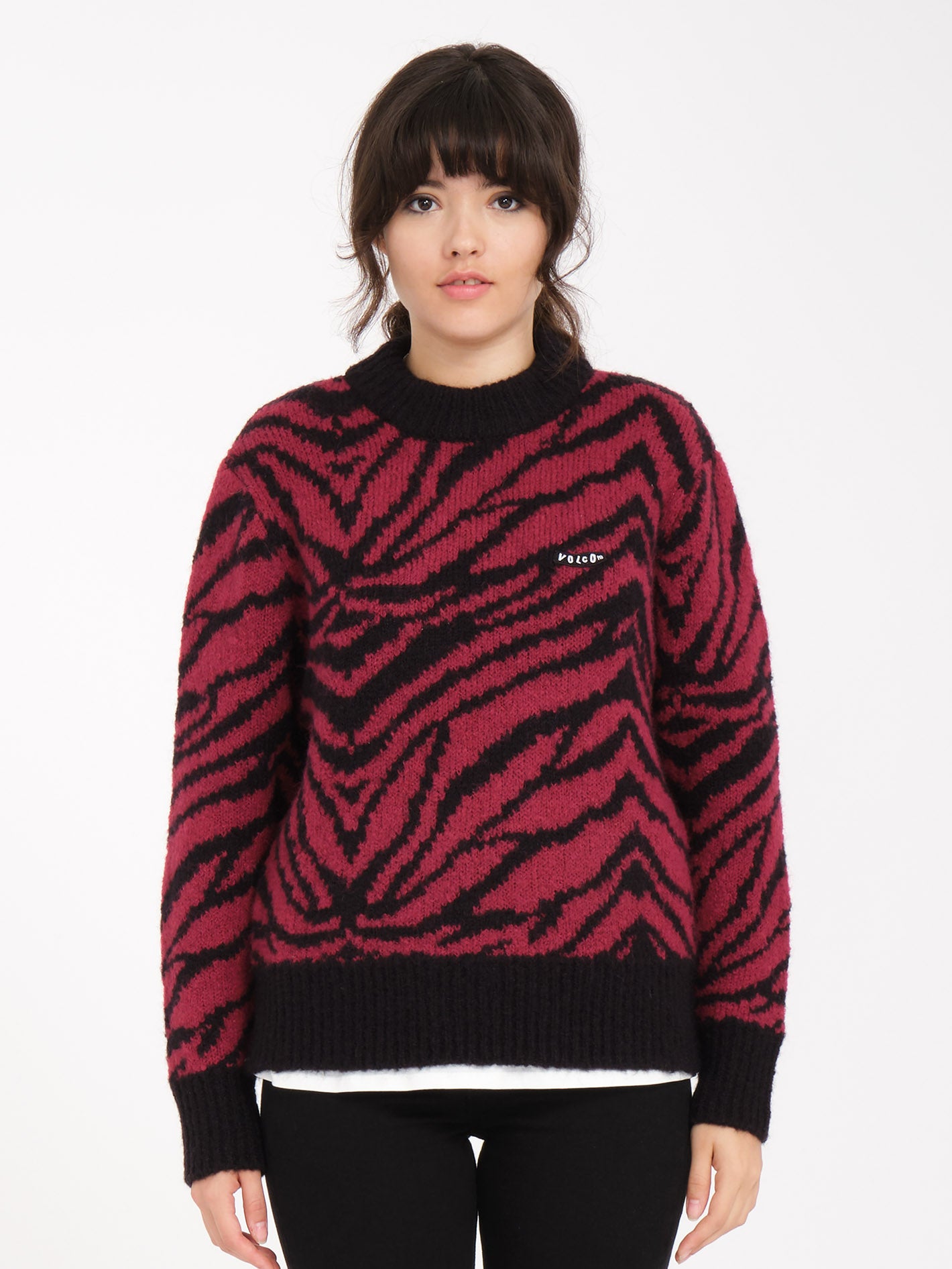 Zebra Sweater - WINE - Women - Volcom EUROPE – Volcom Europe