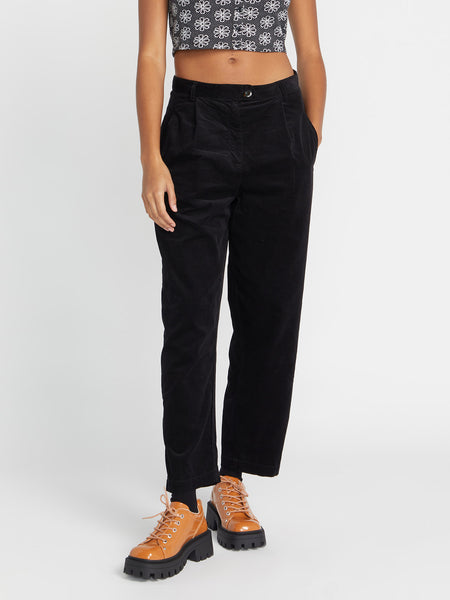 Corduroy Double Pleat Pants Black - Fairly Normal